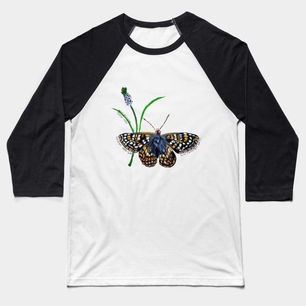 Endangered Quino Checkerspot Butterfly Baseball T-Shirt by Animal Surrealism